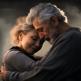 欧美相濡以沫老年夫妻肖像摄影图片